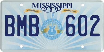 MS license plate BMB602
