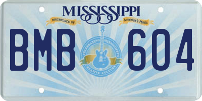 MS license plate BMB604