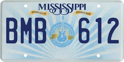 MS license plate BMB612