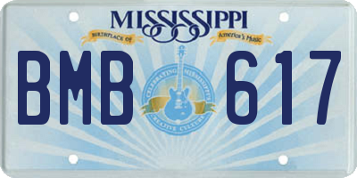 MS license plate BMB617