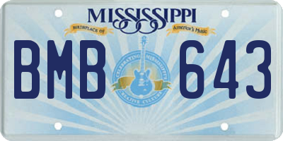 MS license plate BMB643