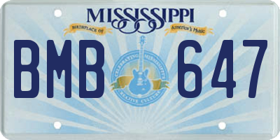 MS license plate BMB647