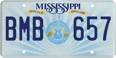 MS license plate BMB657