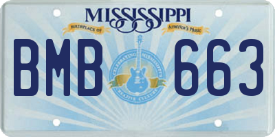 MS license plate BMB663