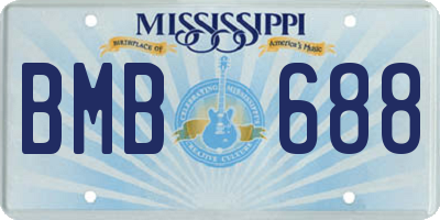 MS license plate BMB688