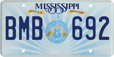 MS license plate BMB692