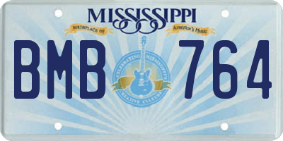 MS license plate BMB764