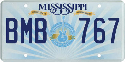 MS license plate BMB767