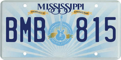 MS license plate BMB815