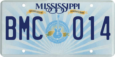 MS license plate BMC014