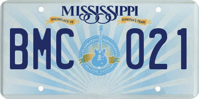 MS license plate BMC021
