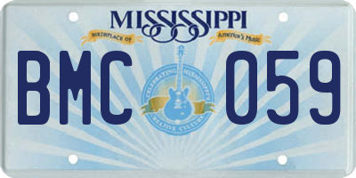 MS license plate BMC059