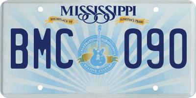 MS license plate BMC090