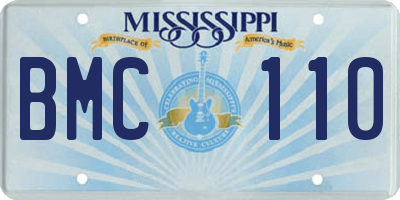 MS license plate BMC110