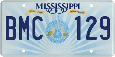 MS license plate BMC129