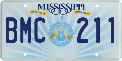 MS license plate BMC211