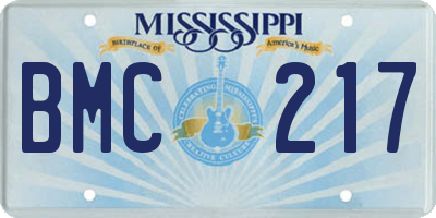 MS license plate BMC217