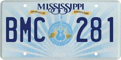 MS license plate BMC281