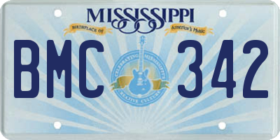 MS license plate BMC342
