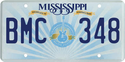 MS license plate BMC348