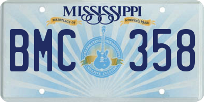 MS license plate BMC358