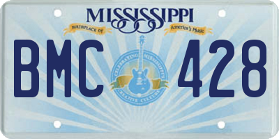 MS license plate BMC428
