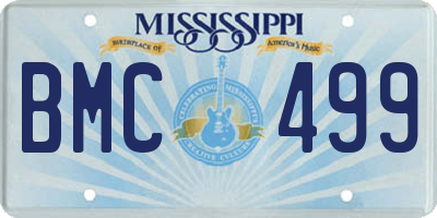 MS license plate BMC499