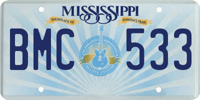 MS license plate BMC533
