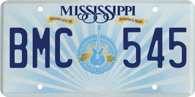 MS license plate BMC545