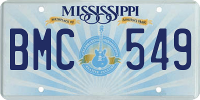 MS license plate BMC549