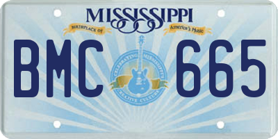 MS license plate BMC665