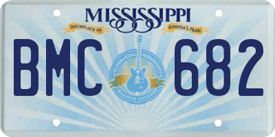 MS license plate BMC682