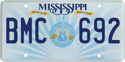 MS license plate BMC692