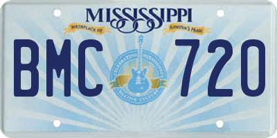 MS license plate BMC720