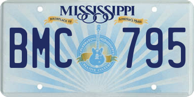 MS license plate BMC795