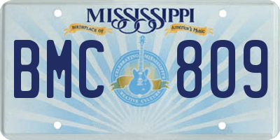 MS license plate BMC809