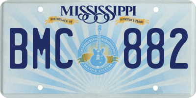 MS license plate BMC882