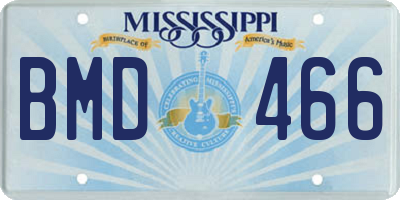 MS license plate BMD466
