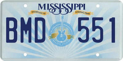 MS license plate BMD551