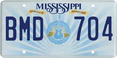 MS license plate BMD704