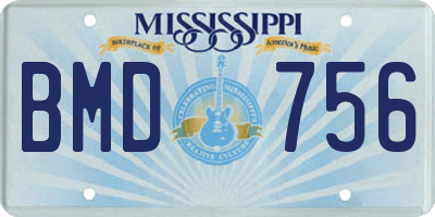 MS license plate BMD756