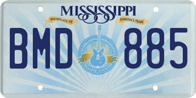 MS license plate BMD885