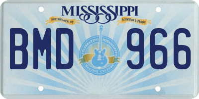MS license plate BMD966