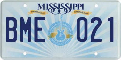 MS license plate BME021