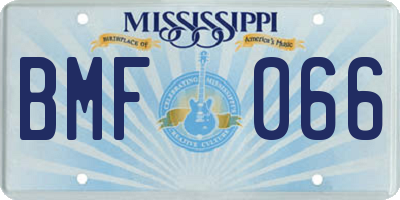 MS license plate BMF066