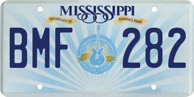 MS license plate BMF282