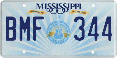 MS license plate BMF344