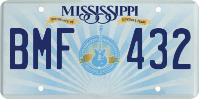 MS license plate BMF432