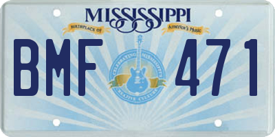 MS license plate BMF471