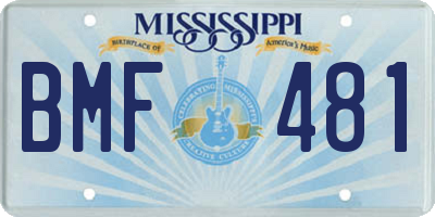 MS license plate BMF481